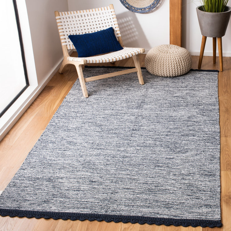 Gracie Oaks Mohnton Handmade Flatweave Cotton Navy Area Rug & Reviews